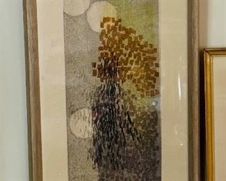 Ansei Uchima “descending  moon” (American 1921-2000). Woodblock signed and numbered.