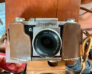 Practiflex Camera, Zeiss Lens and leather case