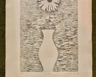 Gregory Masurovsky Etching.  "Wild Flower" Signed, unframed.