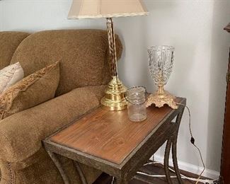 Couch, tables and brass lamp sold. Crystal lamp available for 30% off on Sunday 12-4. 