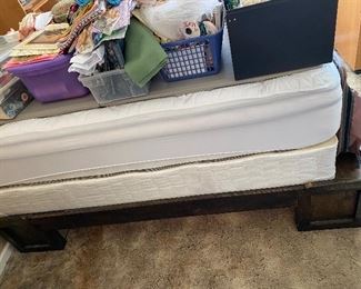 Handmade Twin XL bed frame, box spring and mattress available and discounted Sunday 12-4