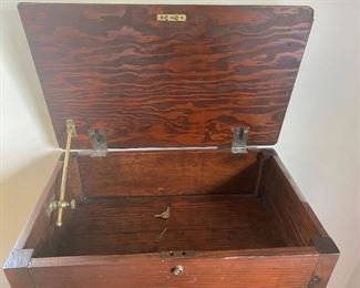 wood toolbox top view