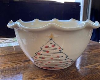 xmas pottery bowl