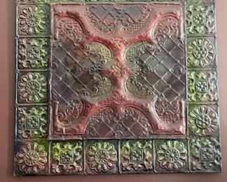 Antique Glazed Tin Ceiling Tile salvaged from Bergner's Department Store in Peoria, IL. Measures 36" x 36". Photo 1 of 2. 