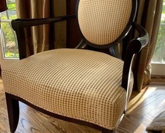 Pair of Barbara Barry for Baker Upholstered Arm Chairs. Each measures 30" W x 29" D with 18.5" seat height. Photo 1 of 4. 