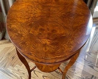 William Switzer flame mahogany occasional table with drawer. Photo 2 of 4. 
