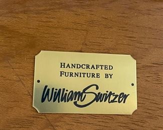 William Switzer flame mahogany occasional table with drawer. Photo 4 of 4. 