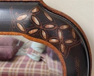 Friedman Brothers Williamsburg Collection reproduction ebony chinoiserie mirror. Measures 48" H x 19" W. Photo 2 of 3. 