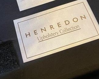 Pair of Henredon leather upholstered club chairs with nailhead trim. Each measures 32" W x 42" D. Photo 5 of 5. 