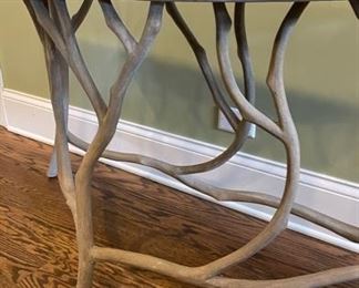 Faux Bois concrete console. Measures 48" x 18" D x 30" H.  Photo 2 of 4. 