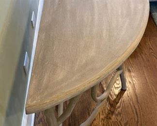 Faux Bois concrete console. Measures 48" x 18" D x 30" H.  Photo 3 of 4. 