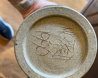 Dayton Art Institute glazed ceramic vase signed by artist. Measures 9.5" H x 6" W. Photo 2 of 2. 