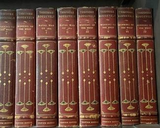 Theodore Roosevelt's Uniform Edition Books including Winning of The West. 