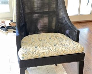 Set of 4 Crate & Barrel ebony wicker dining chairs. 19" Seat Height. Photo 1 of 2. 