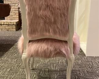 Restoration Hardware Teen Sophie Kashmir Faux Fur Desk Chair in Dusty Rose. Photo 2 of 2. 