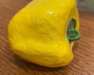 Papier mache yellow pepper. 