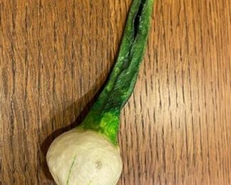 Papier mache green onion. 