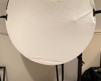 Photo studio reflectors and stand. 