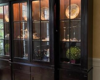 Vintage William Switzer Mahogany Cabinet / Breakfront with interior lighting. Measures 90" x 17" D x 94" H. Photo 3 of 4. 