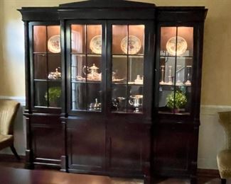 Vintage William Switzer Mahogany Cabinet / Breakfront with interior lighting. Measures 90" x 17" D x 94" H. Photo 1 of 4. 