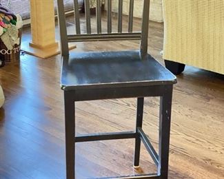 Set of 4 distressed ebony counter stools. Seat height: 24.5" H. Photo 1 of 2. 