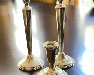 Weighted Empire sterling silver candlesticks. Photo 1 of 2. 