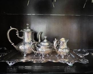 Reed & Barton Sterling Silver 3-piece Burgundy Coffee Set. Photo 1 of 2. 