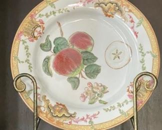 Set of 4 Mark Roberts decorative fruit plates with stands. Photo 5 of 5. 