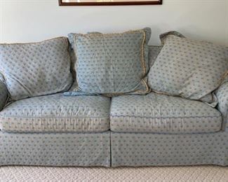 Taylor King upholstered sofa. Measures 80" W x 34" D. Photo 2 of 4. 