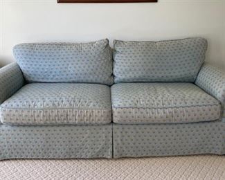 Taylor King upholstered sofa. Measures 80" W x 34" D. Photo 1 of 4. 