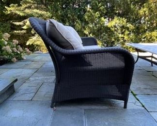 All-Weather Wicker Loveseat with Sunbrella Cushions. Photo 2 of 2. 