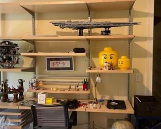 The Container Store Elfa Wall System & Desk Chair. 