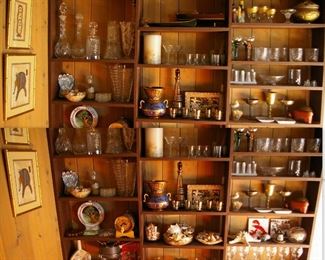 Crystal, Souvenirs From Egypy, Seashells, Growlers, Fondue Set, Teissedre Art Tiles, Brass. Ash Trays ...