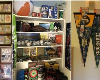 Sports Memorabilia: Seattle Mariners Baseball, Seattle Sonics Basketball, Seattle Seahawks Football, Super Bowl, Mark McGuire, Ken Griffey Jr. Bobbleheads, Seattle Times, Sports Illustrated, Playboy Magazines