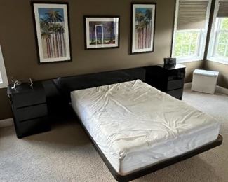 High End Lacquered Platform Bed
