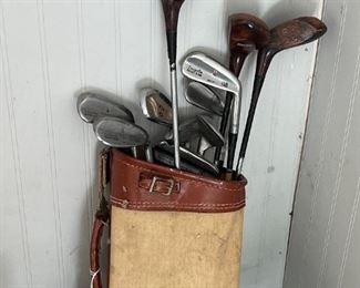 Gold Clubs and Bag