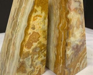 Marble Onyx Bookends