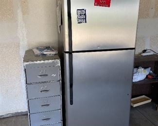 Garage refrigerator, file cabinet 