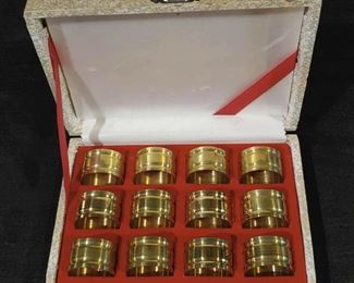 Set Of Golden Napkin Rings