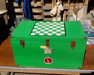 Boy Scout trunk w/game board painted on
