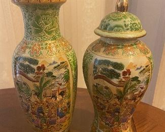 Satsuma style vase & urn