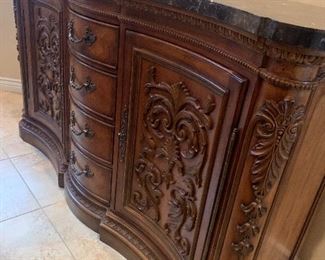 Gorgeous marble top hutch