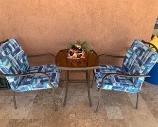 Cute patio set with new cushions