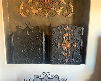 Three different fireplace screens 