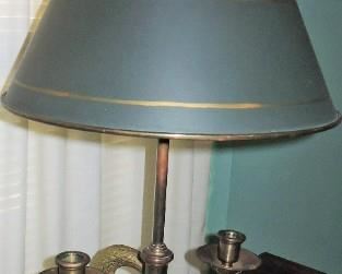 Chapman Brass Bouillotte Double Swan Lamp