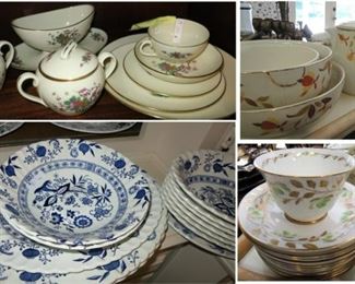 Meaders Blue Onion, Retro Lenox, HM cups and saucers