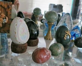 Marble and glass eggs