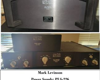 Mark Levinson: Dual Monaural Power Amp #23 and Power Supply PLS-226 and Dual Monaural PreAmplifer #26 (sold as set).  