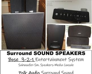 Speakers Bose 3-2-1, Polk Audio