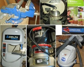 Garage Tools: Router, shop vac, Jig Saw, Chop Saw